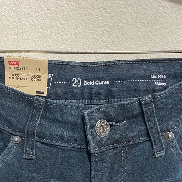 Levi’s 529 Bold Curve Mid-Rise Skinny Jeans Dark Wash – Size 14 / W29 - Picture 2 of 11